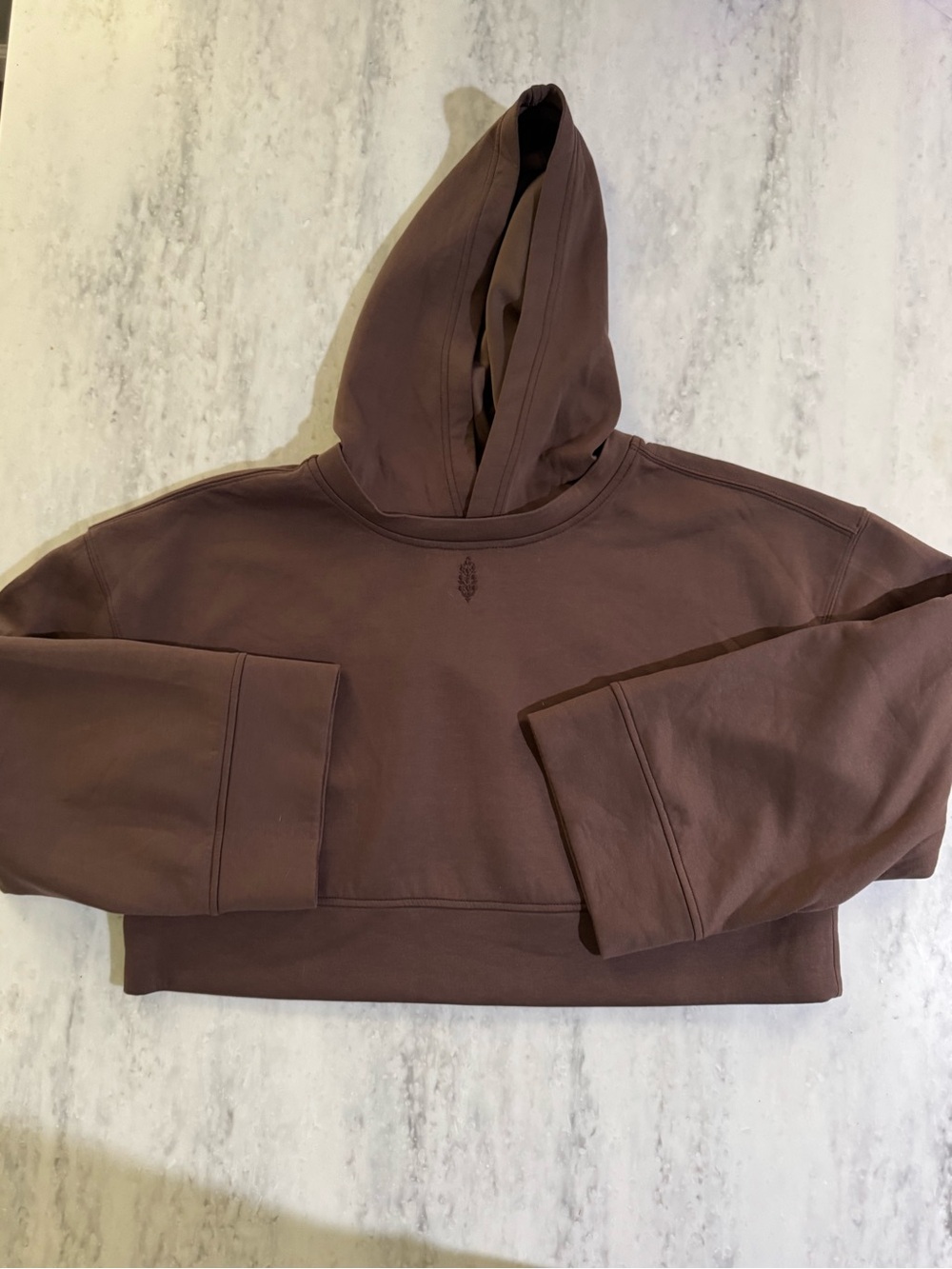 NOT FOR SALE Free People Movement Chocolate Brown Cropped Pullover Hoodie